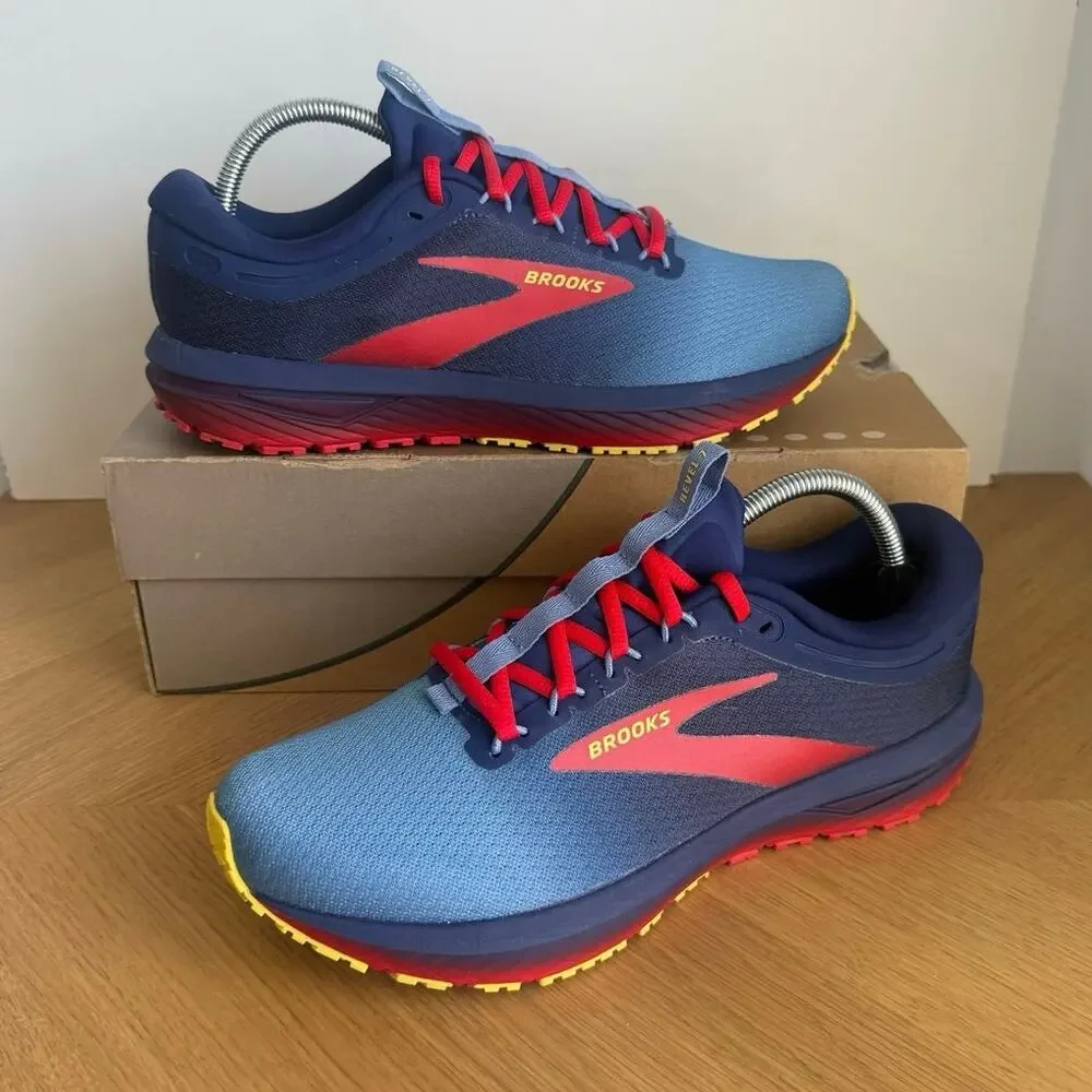 Brooks Revel 7 Blueprint/Red/Aspen Gold Men Running Sneakers- SZ 9